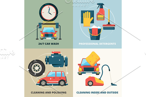 Car dry cleaning. Water wash service