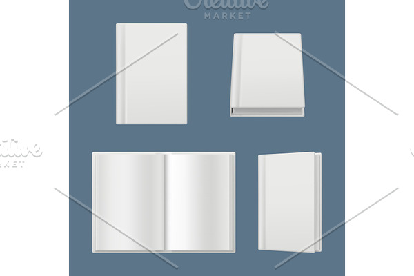 Books mockup. Clean white pages of