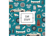 Vector set of car parts background