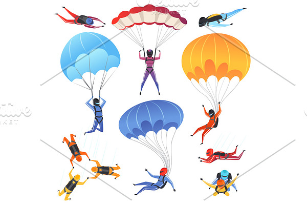 Extreme parachute sport. Adrenaline