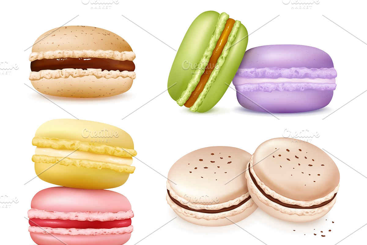Isolated macaroon goods set in Icons - product preview 8