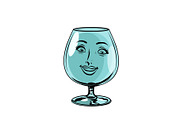 glass goblet woman face character