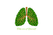 Green leaves lungs