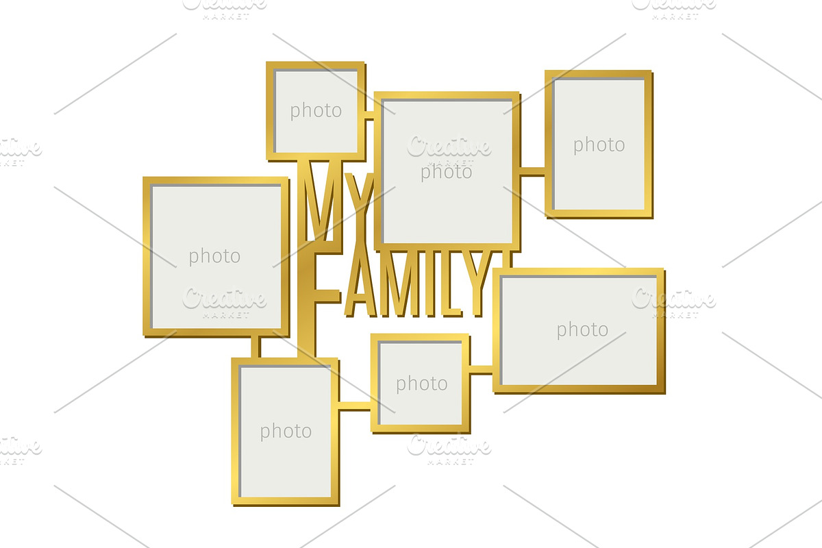 My family photo frame set in Illustrations - product preview 8