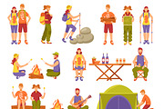 Outdoor summer travel icons set