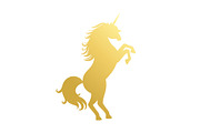 Unicorn golden silhouette