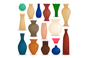 Vases colorful icons set