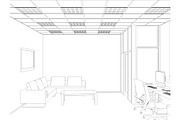 White room as office with desk and