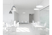 White room as office with desk and