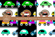 Seamless kids boys cars toys pattern