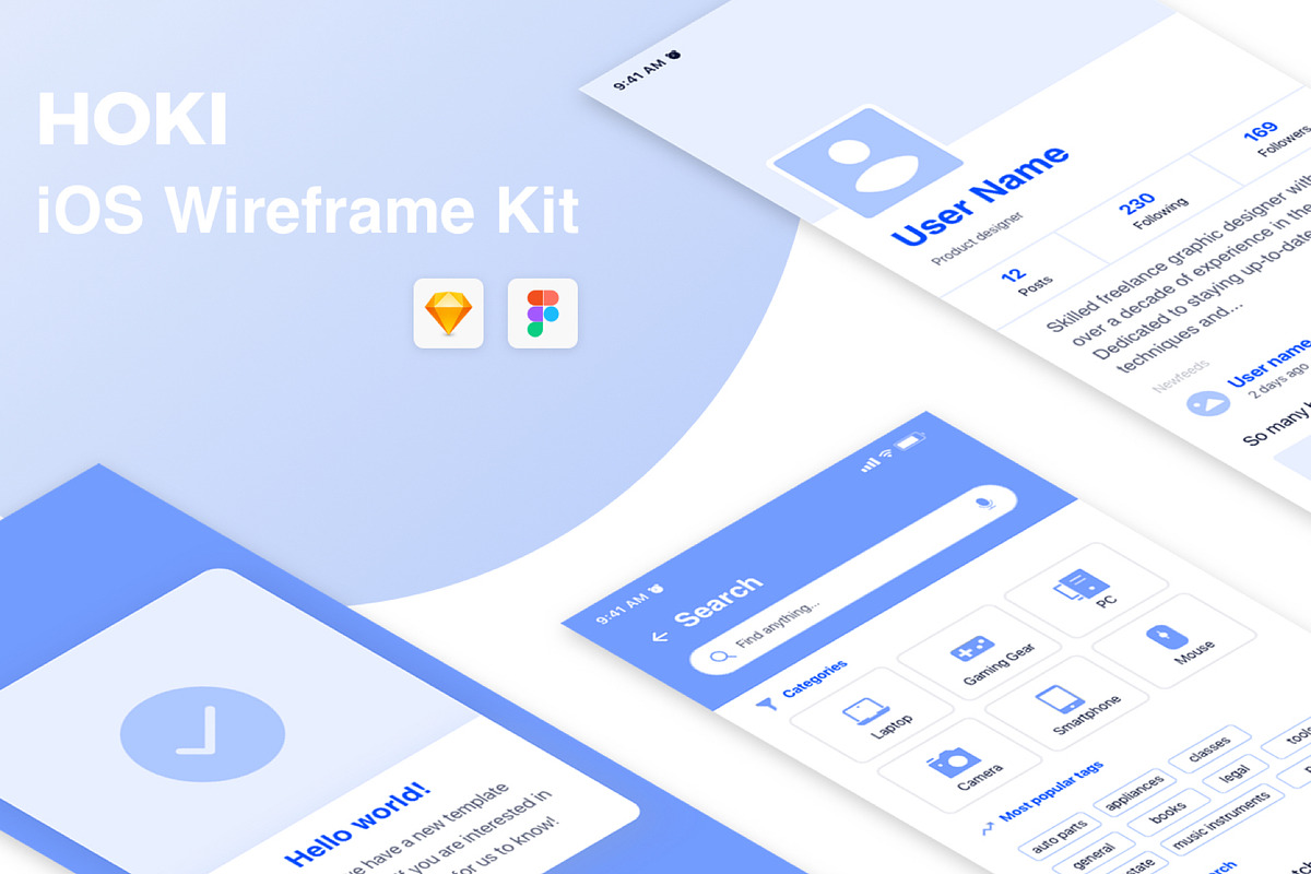 Hoki Mobile Wireframe Kit in Wireframe Kits - product preview 8