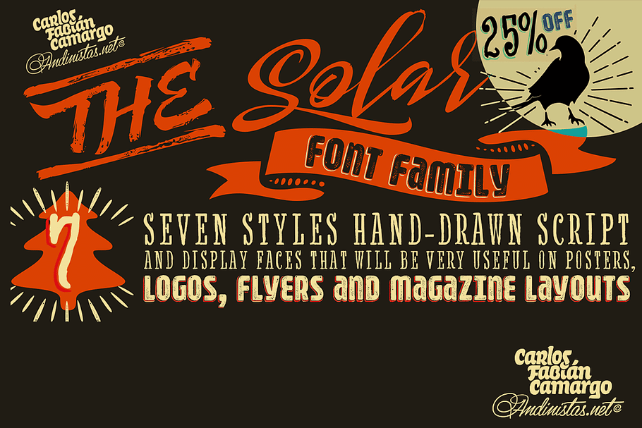 Solar font family in Display Fonts - product preview 8