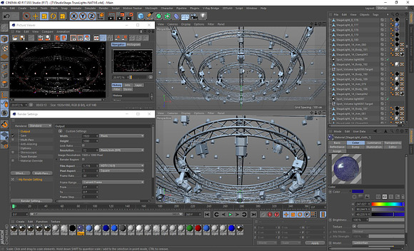TV Studio Stage Truss and Lights in Photoshop Brushes - product preview 30