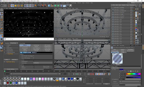 TV Studio Stage Truss and Lights in Photoshop Brushes - product preview 31