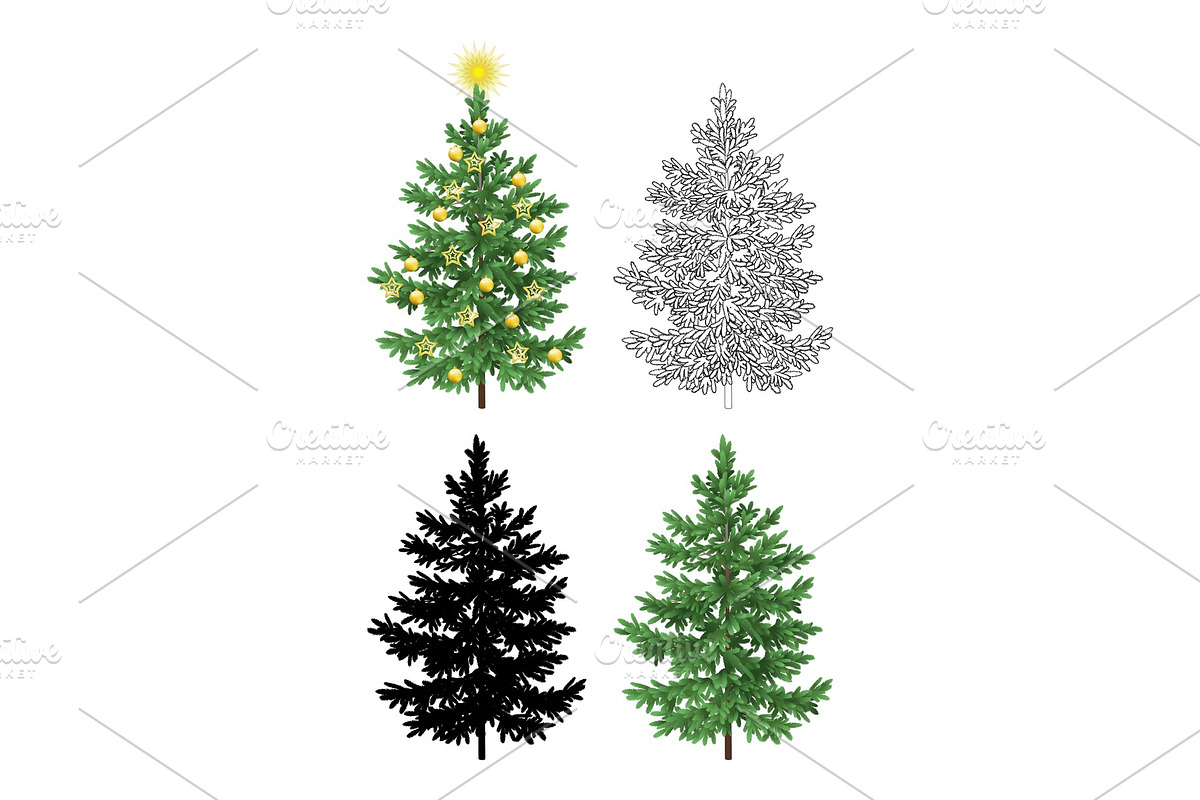 Set of Christmas Trees in Objects - product preview 8