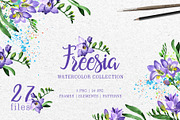   Purple Freesia Watercolor png