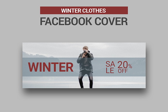 6 Winter Clothes Facebook Covers in Facebook Templates - product preview 1