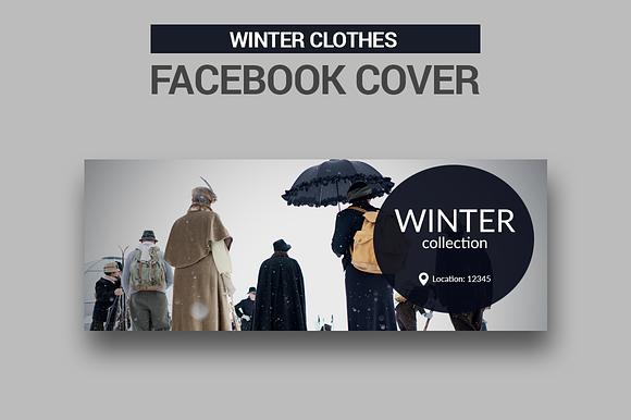 6 Winter Clothes Facebook Covers in Facebook Templates - product preview 2