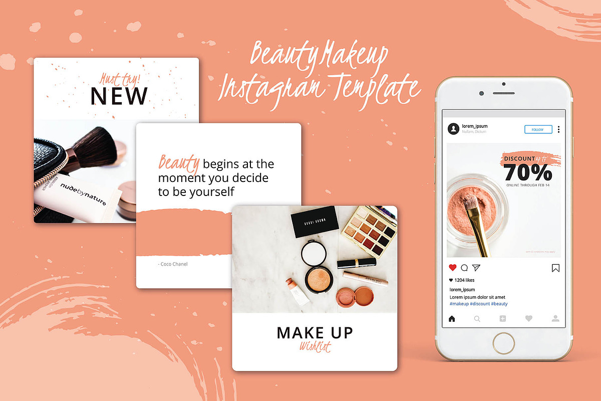 BEAUTY PEACH | Instagram Templates in Instagram Templates - product preview 8