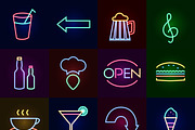 Neon icons set