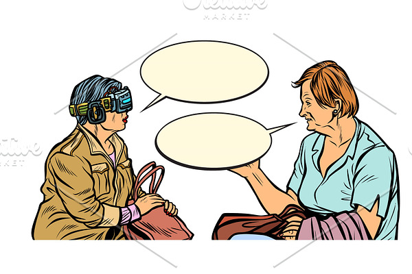Conversation. Older women in virtual