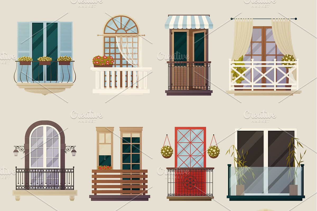 Modern vintage classic balconies in Icons - product preview 8