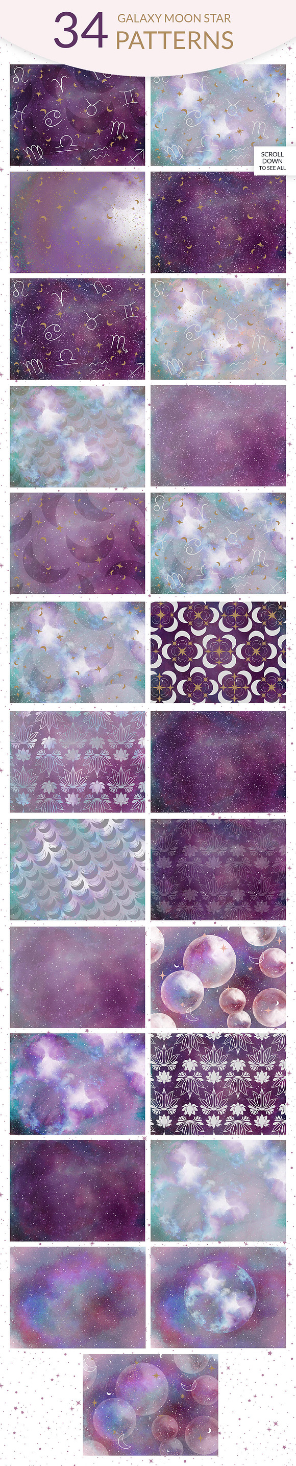 Galaxy Star Moon Patterns in Patterns - product preview 3