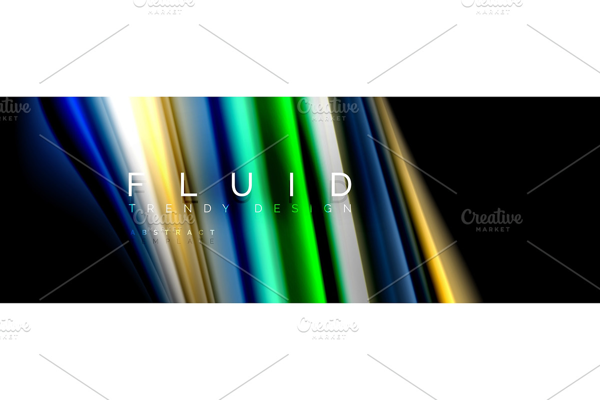 Bright colorful liquid fluid lines in Illustrations - product preview 8