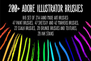 200+ Vector hand drawn brushes
