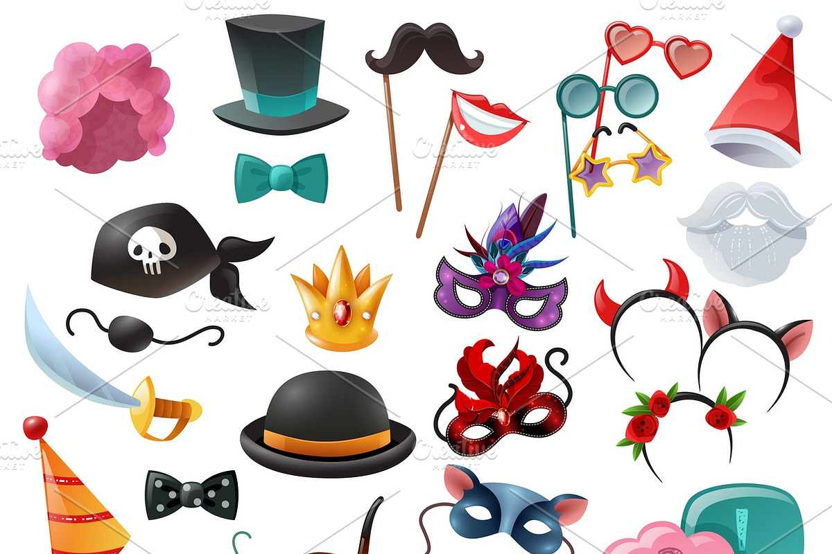Props for masquerade cartoon icons in Icons - product preview 8