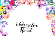 Watercolor Flower Border hand