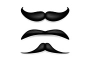 Mustache isolated on white. Black