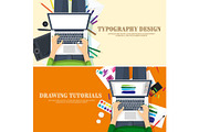 Graphic web design. Drawing and