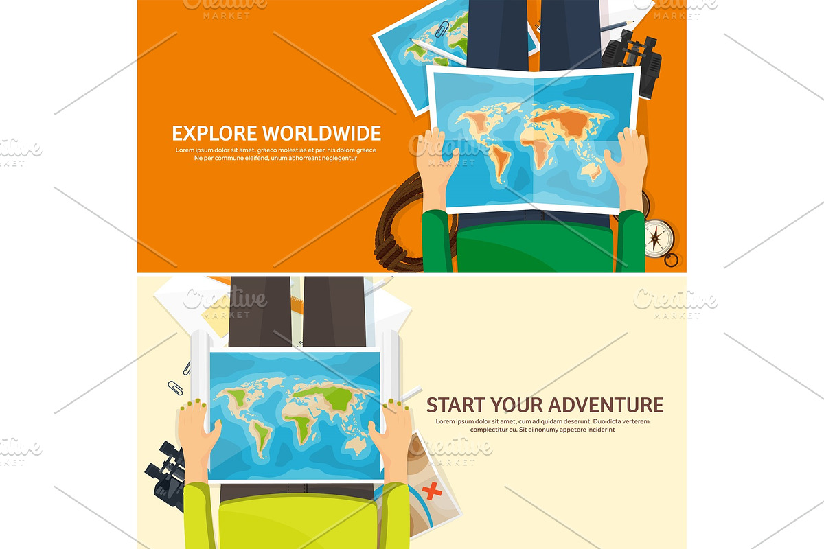 Travel and tourism in flat style in Objects - product preview 8
