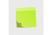 Sticky note with shadow isolated on