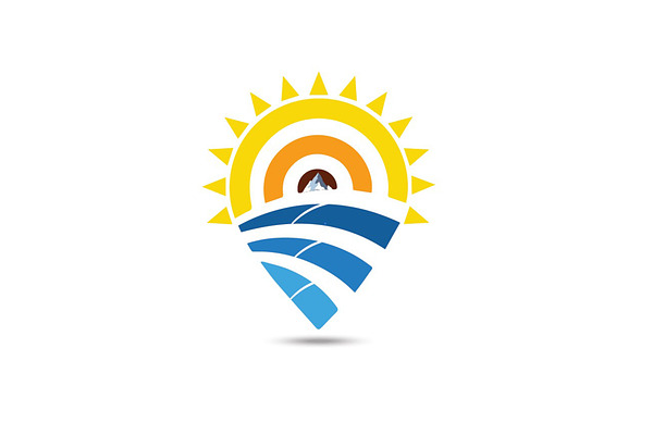 SUN AND SEA POINT LOCATION PIN ICON