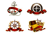 Marine emblems icons