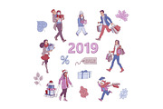 Vector 2019 new year christmas sale