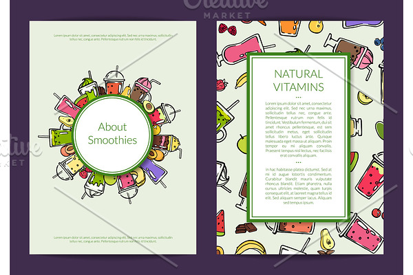 Vector doodle smoothie card or flyer