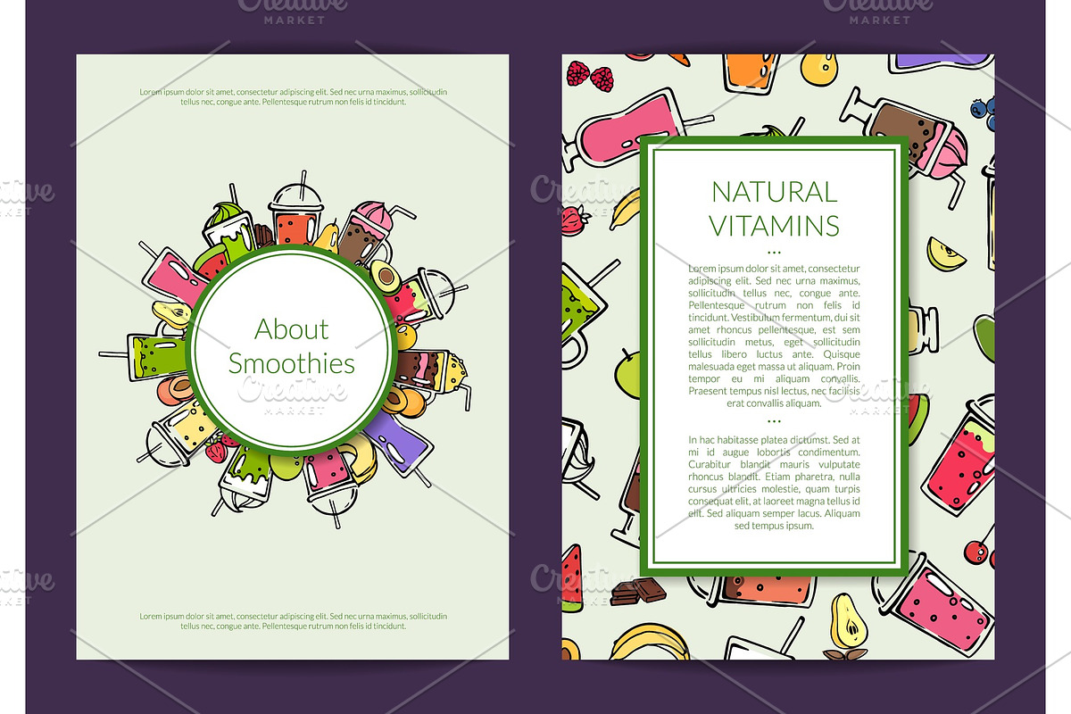 Vector doodle smoothie card or flyer in Illustrations - product preview 8