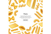 Vector realistic pasta types