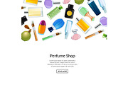 Web banner vector perfume bottles
