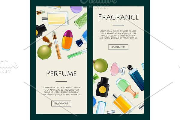 Vector perfume bottles web banner