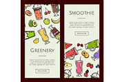 Vector doodle smoothie web banner