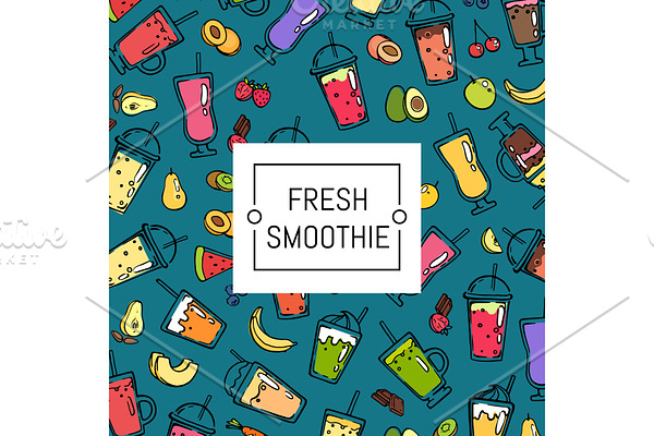 Vector doodle smoothie background