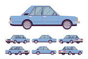 Blue sedan set
