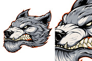 Head of a fierce werewolf wolf