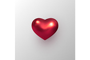 3d red metallic decorative heart.