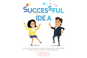 Successful Idea Vector Web Banner in