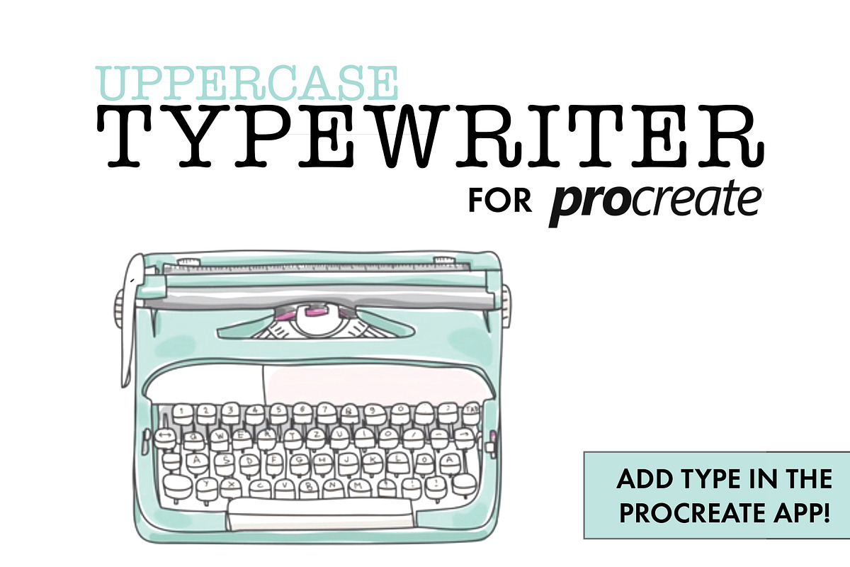 Procreate Typewriter Font Uppercase in Photoshop Brushes - product preview 8
